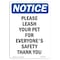 Signmission OSHA Notice, 7" Height, Please Leash Your Pet For Everyone's Sign, 7" X 5", Portrait OS-NS-D-57-V-17503 - alternate 1